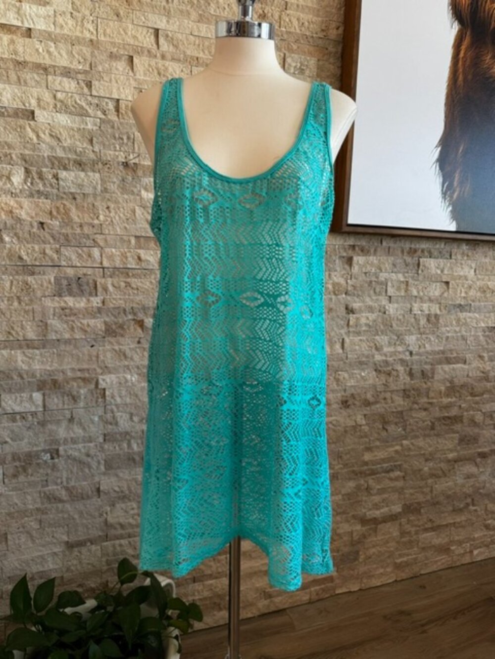 Hurley Teal/Green Sun Racerback Large NWOT Cover-up